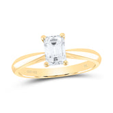 3/4CT-DIA SI IJ EMERLAD SOLITAIRE  RING